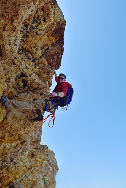 Bergsteiger mit Rucksack