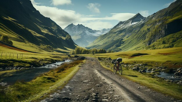 Bergstraße mit Fahrrad