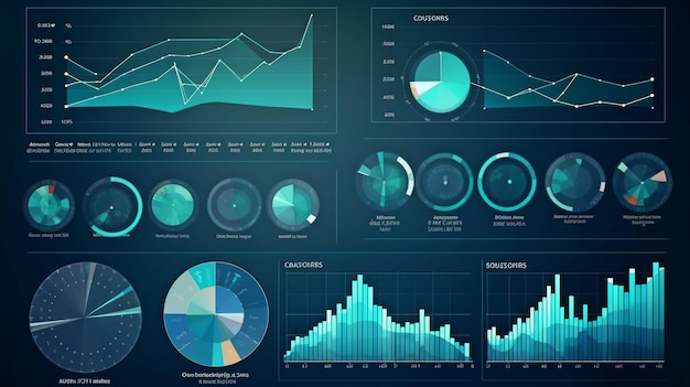 Foto bericht über big-data-analytik vor einem abstrakten hintergrund eine infografik mit einer grafik und einem diagramm datenverteilung nach geschäftskategorie generative ki