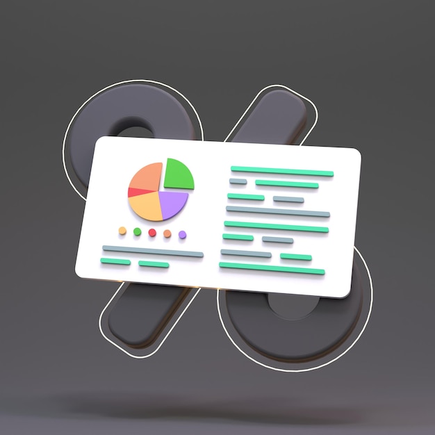 Berichtsdiagramm wachsendes Diagramm vor dem Hintergrund von Dollar Das Konzept der Berechnung von Rentabilität und Gewinn 3D-Rendering