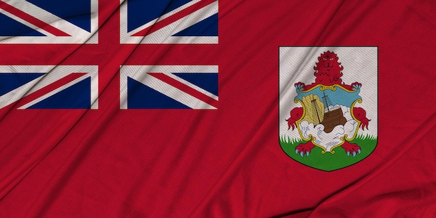 Bermudas bandera ondeante con textura 3d