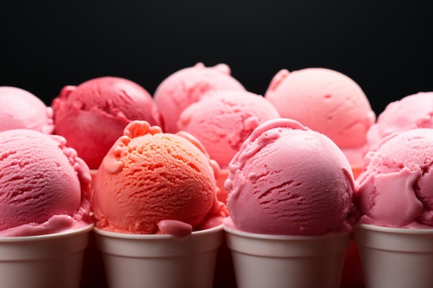 Berry bliss deliciosa variedade de colheres de sorvete de morango promete doce satisfação