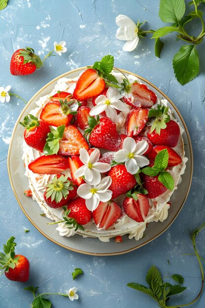 Berry Cream Bliss SpringInspirierte Erdbeer-Sahne-Torte