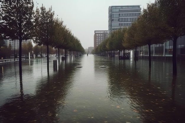 Überschwemmte Autos auf der Straße der Stadt Straße nach starkem Regen Wasser könnte eindringen