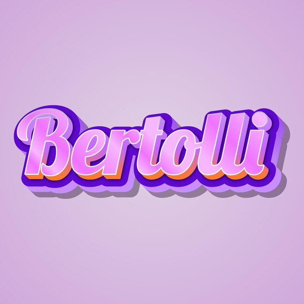 Bertolli Typografie 3D-Design süßer Text Wort cooles Hintergrundfoto jpg