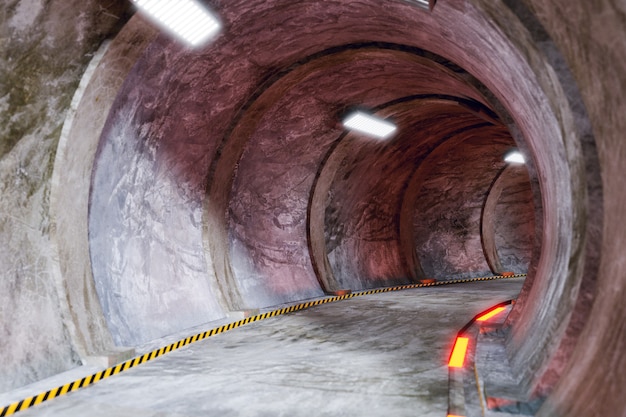 Übertragen von Produkten Tunnel und wissenschaftlicher Tunnel, 3D-Illustrationen Rendering