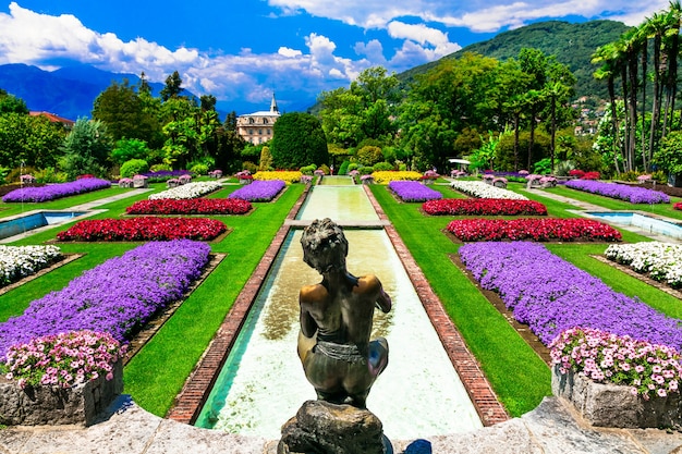 Berühmte botanische Gärten der Villa Taranto im Lago Maggiore See. Italien