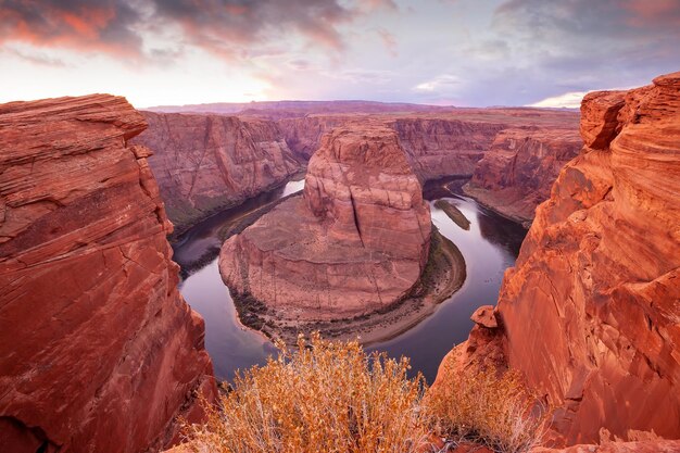 Berühmter Aussichtspunkt, Horse Shoe Bend in Page, Arizona, USA.