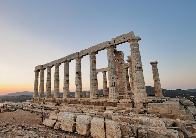 Berühmter griechischer Tempel Poseidon Cape Sounion in Griechenland