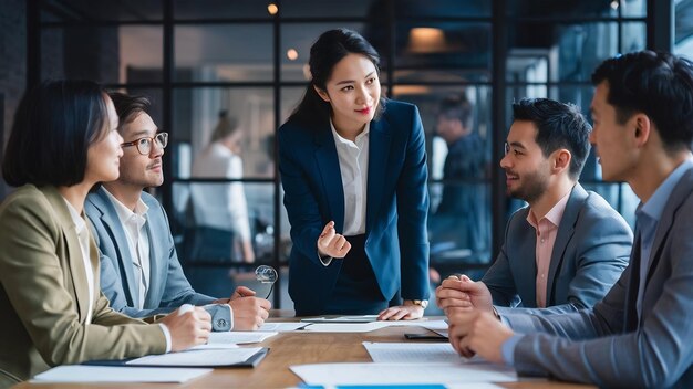 Berufsführendes Geschäftsteam brainstormt bei der Besprechung der Planung des Investitionsprojekts