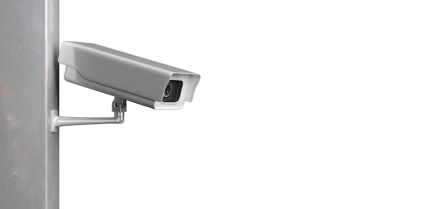 Überwachungskamera CCTV-System isoliert auf weißem Hintergrund 3D-Illustration