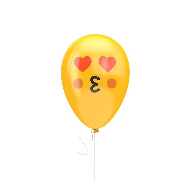 Besándose con corazón ojos emoji globo flotante