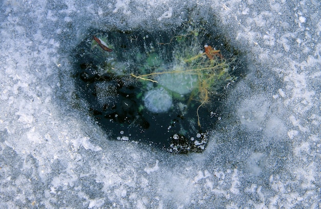 Beschaffenheit der Eisoberfläche. Winterhintergrund