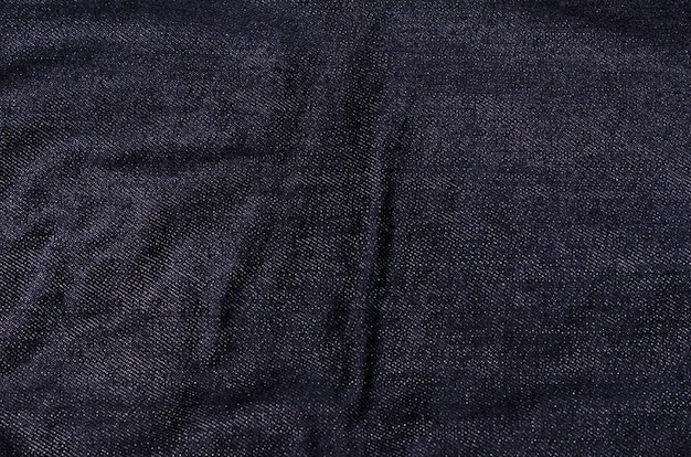 Beschaffenheit des blauen Denimjeansgewebetextilhintergrundabschlusses oben