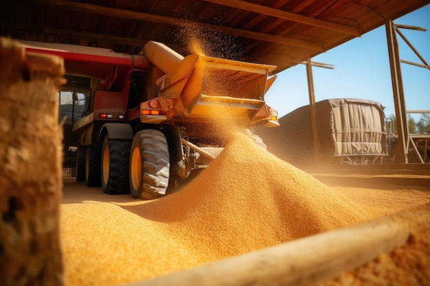 Beschickung des Silos-Traktors in Aktion