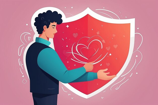 Beschützt in SelfLove Flachvektor-Illustration