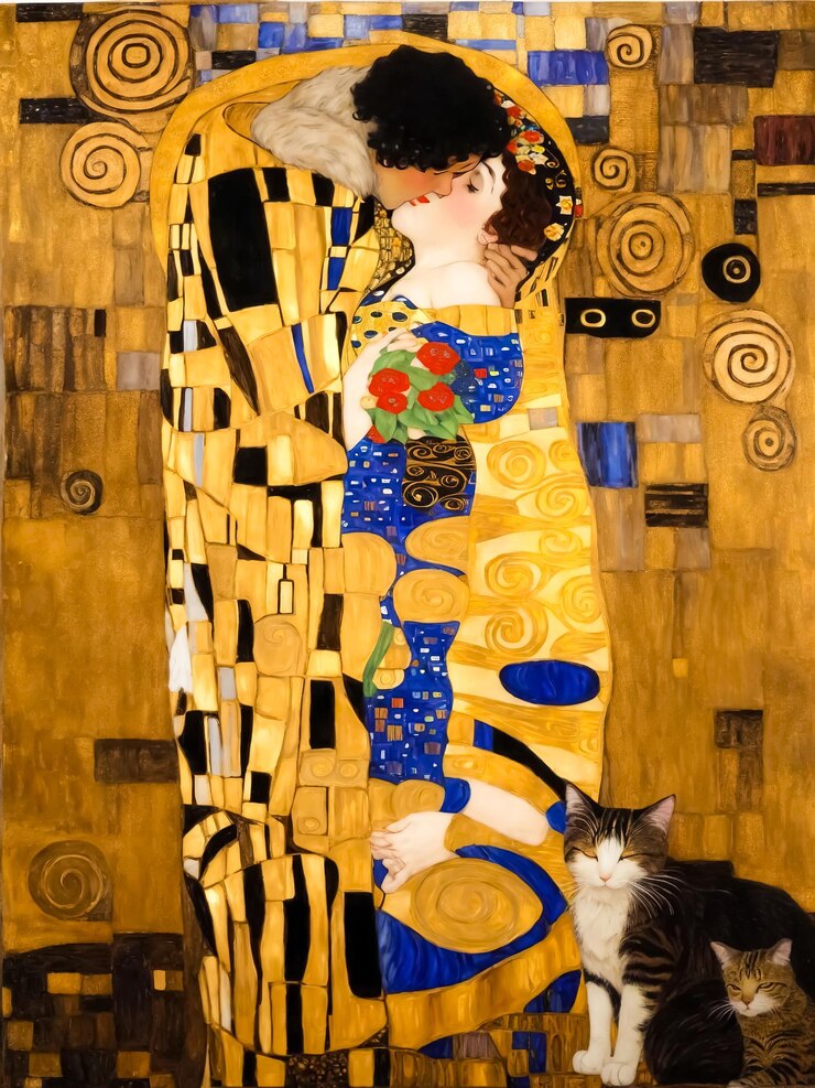 El beso del gato Gustav Klimt