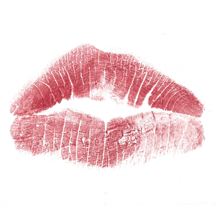 Foto beso rojo aislado