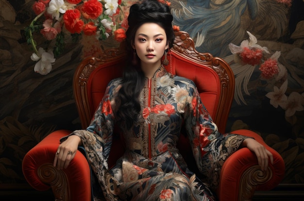 Besonderes luxuriöses asiatisches Porträt Generate Ai