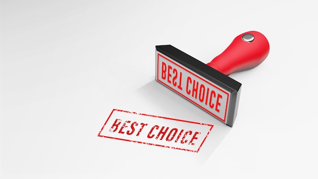 Foto best choice stempel 3d-rendering