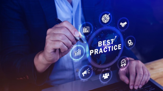 Best Practice-Konzept Geschäftstechnologie Internet- und Netzwerkkonzept Best Practice Manager-Coach-Führungsplan zur Anwendung der Best-Practice-Methode