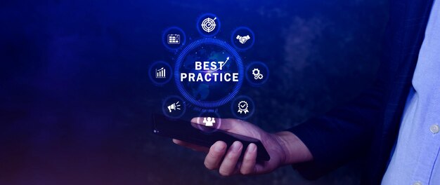 Best Practice-Konzept Geschäftstechnologie Internet- und Netzwerkkonzept Best Practice Manager-Coach-Führungsplan zur Anwendung der Best-Practice-Methode