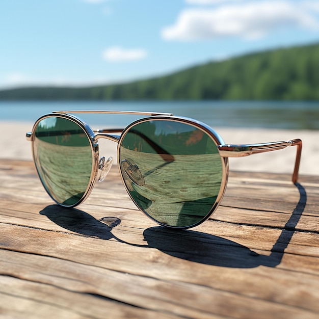 Beste Design-Sonnenbrille Strand Vibes Hintergrundbild Ai generierte Kunst