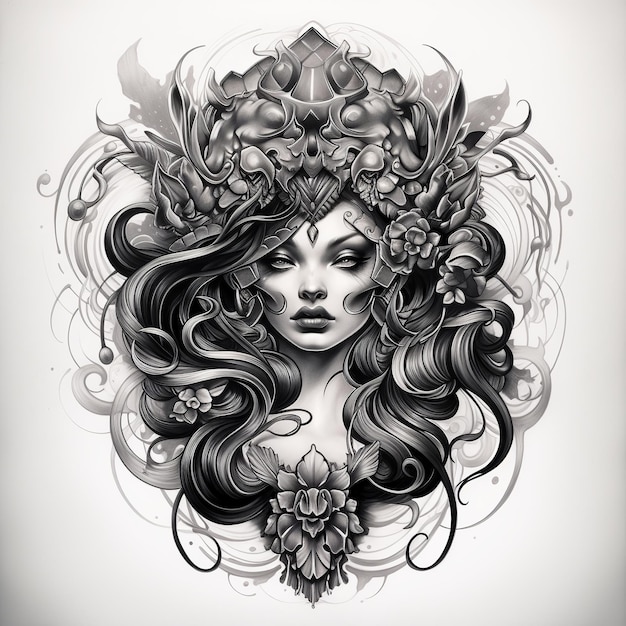 Bestes traditionelles Tattoo-Design der Welt. Generative KI