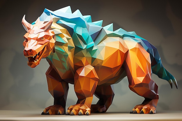 Foto bestias míticas al estilo del arte low poly