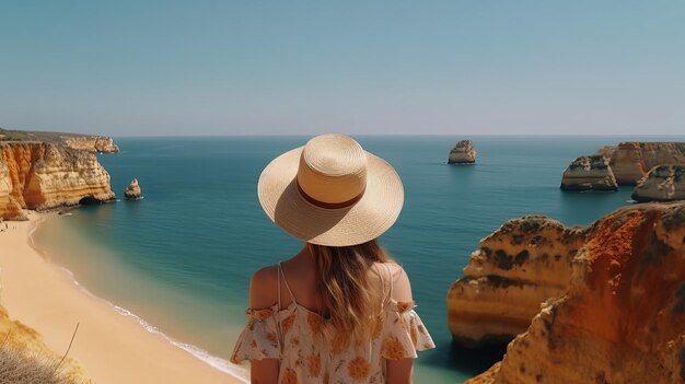 Besuchen Sie den Tourismus in Portugal, den Atlantischen Ozean und die verwirrende tropische Küste. Kreative Ressource AI generiert