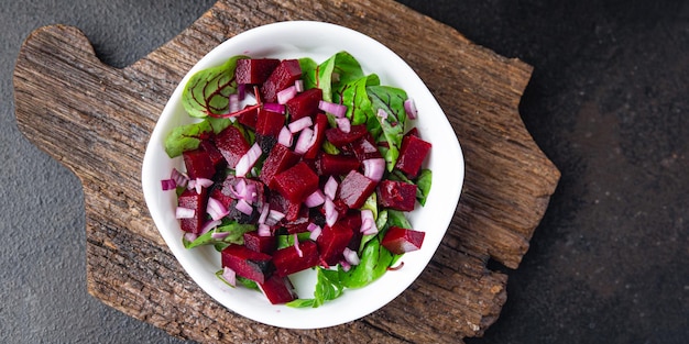 Foto beterraba salada de beterraba mistura folhas fresco vegetal dietético refeição saudável comida dieta lanche