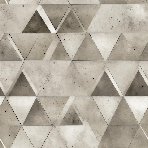 Beton mit eckigem Dreiecksmuster, nahtloser Hintergrund, generative KI