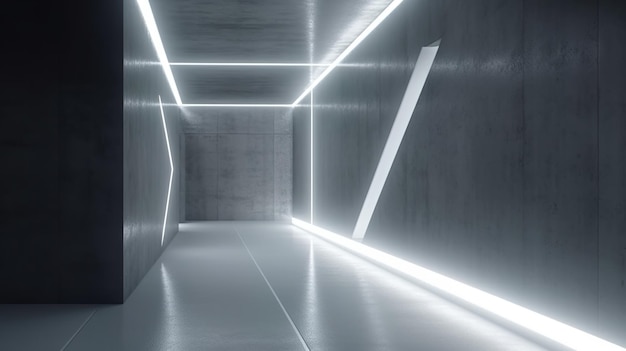 Betonraumkorridor im futuristischen Design Erstellt mit generativen KI-Techniken