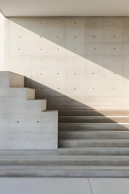 Betontreppe in der Nähe der weißen Mauer