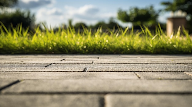 Betonweg mit grünem Rand