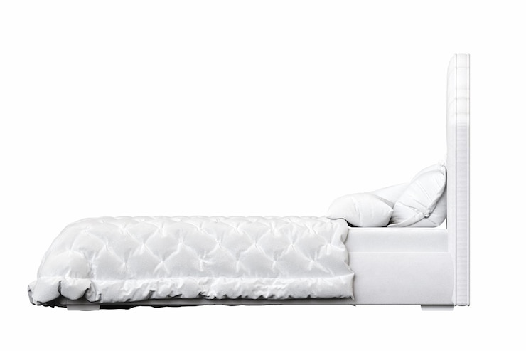 Foto bett isoliert auf weißem hintergrund innenmöbel 3d-illustration cg-render
