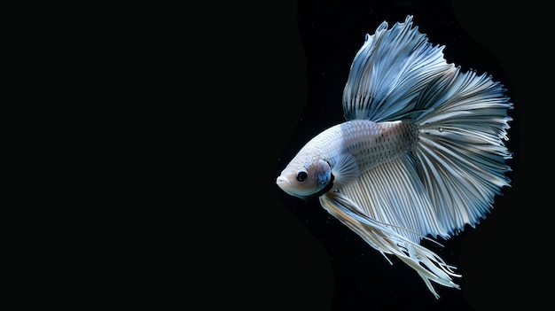 Betta-Fisch auf schwarzem Hintergrund