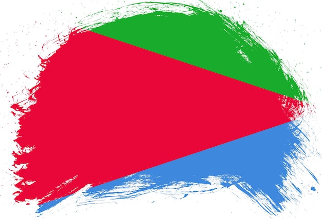 Beunruhigte Schlaganfallbürste malte Flagge von Eritrea auf weißem Hintergrund