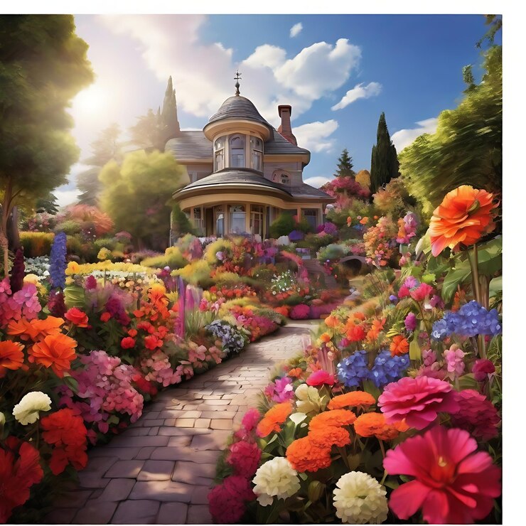 Beutiful difusión muy bonito jardín de flores de colores