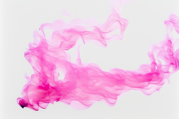 Bewegliche rosa Flammen und Rauch auf weißem Hintergrund Illustration Generative KI