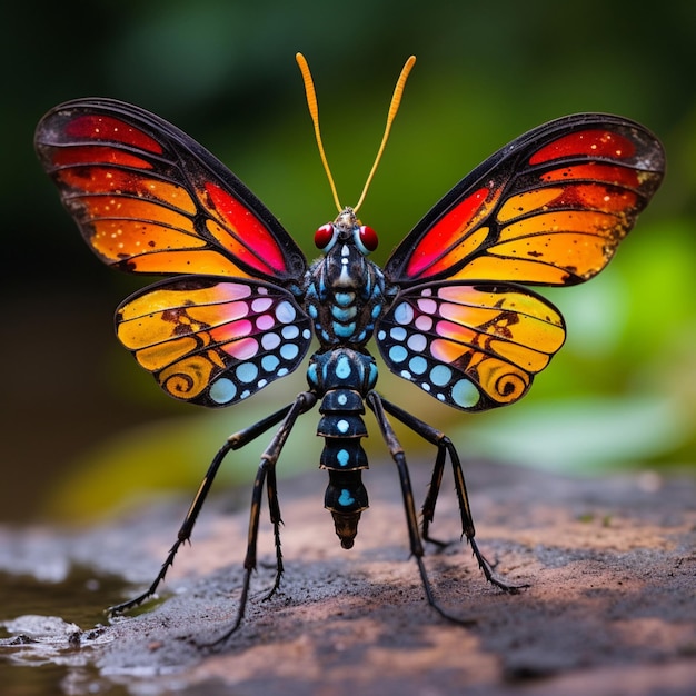 Bewegliches Insekt mit lebendigen Flügeln