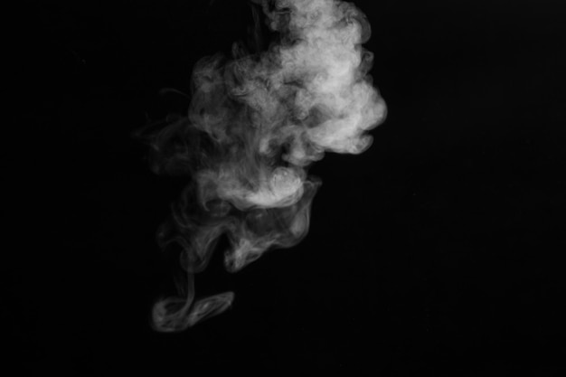 Bewegung von Rauch auf schwarzem Hintergrund Rauchhintergrund Zusammenfassung Rauch auf schwarzem Hintergrund