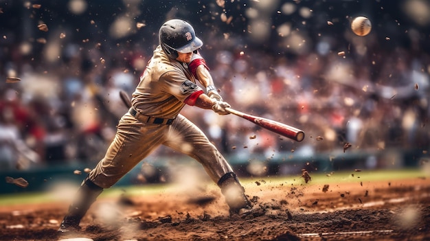 Bewegungserfassung eines Baseballs, der auf einem Baseballfeld auf den Boden schlägt