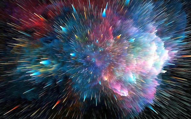 Bewegungsunschärfe durch das Universum, Bewegung mit Lichtgeschwindigkeit Tunnelgalaxie, abstrakter Hypersprung-Farbhintergrund
