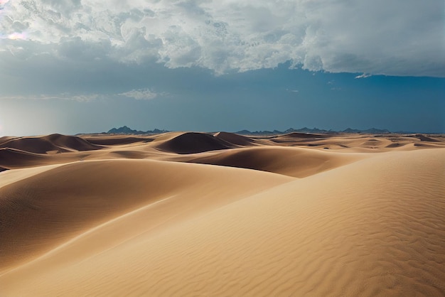 bewölkter himmel ionenstrand mit sand.