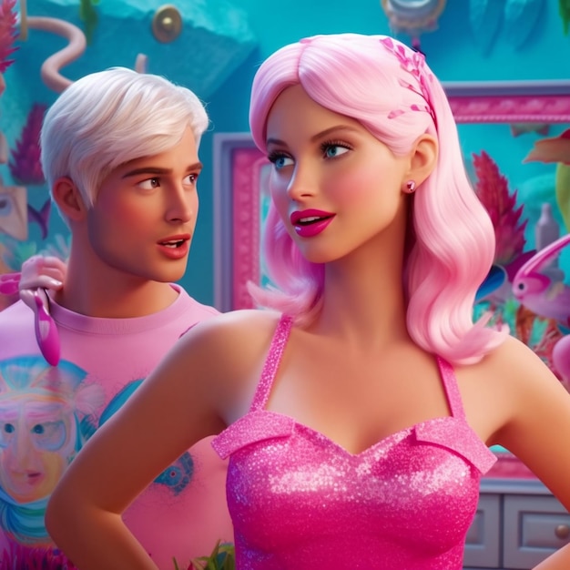 bezaubernde Unterwasserszene mit Meerjungfrau Barbie