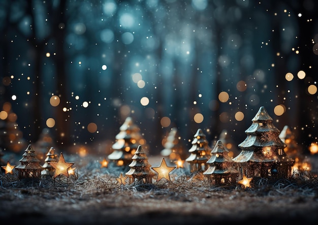 Bezaubernde winterliche Weihnachtskulisse. Eine fesselnde Darstellung der Wunder der Natur in festlicher Pracht. Generative Ai