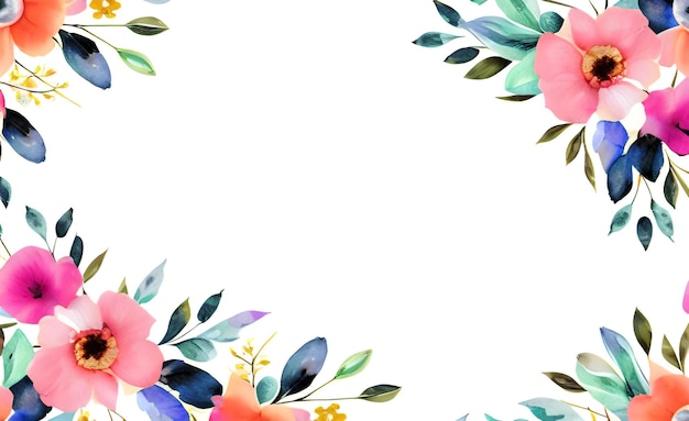 Bezaubernder Hintergrund mit einem Aquarell-Blumenrahmen