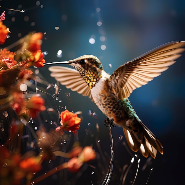 Bezaubernder Kolibri Ein fesselnder Schnappschuss der generativen KI von Nature's Tiny Wonder