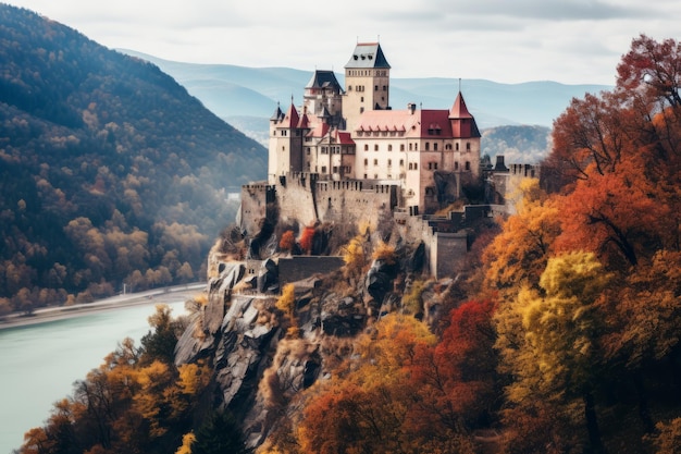 Bezauberndes Schloss Aggstein inmitten der goldenen Farben der Wachau in Österreich